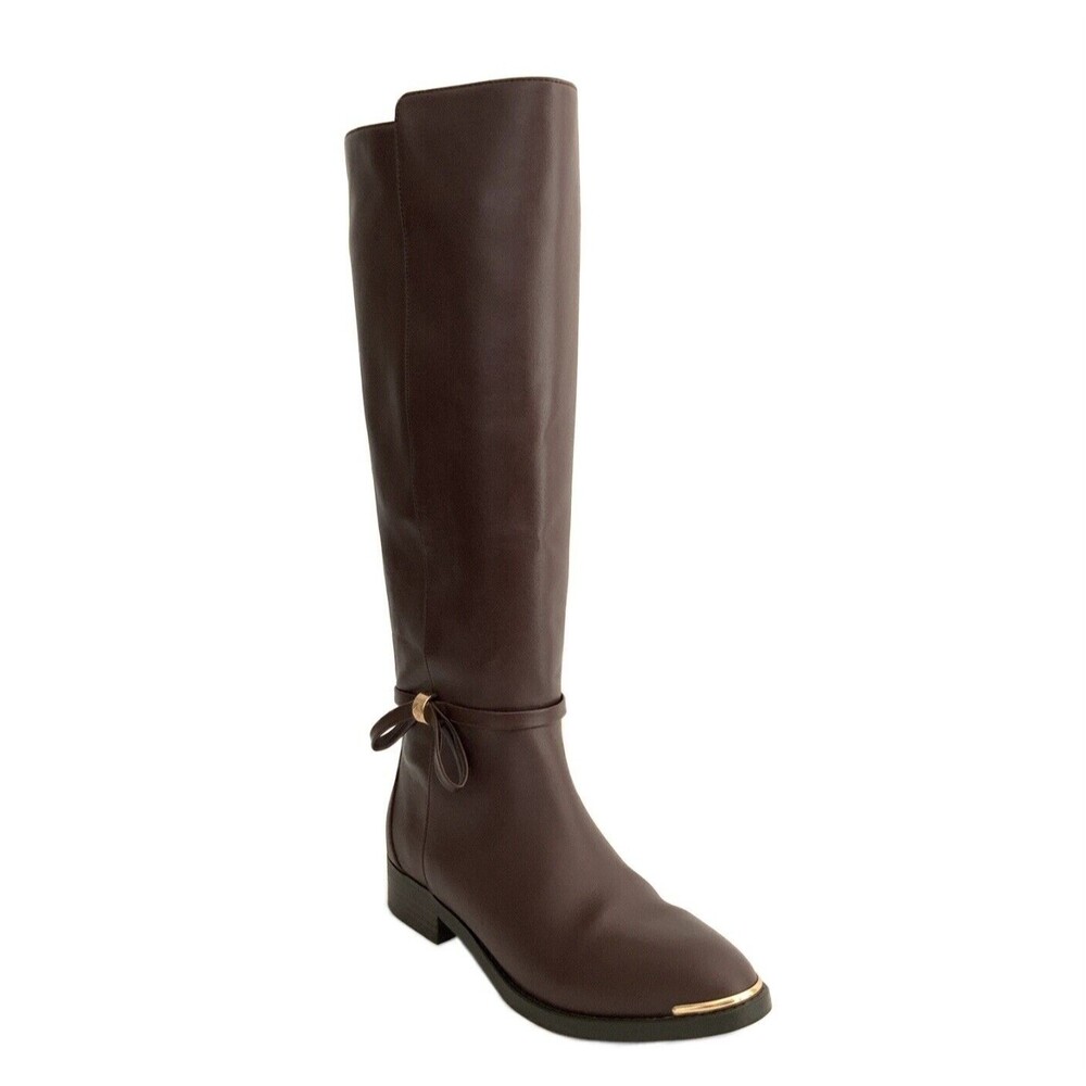 Nanette Lepore Leather Margaux Knee High Boots Maroon 7